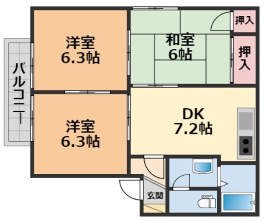 エスポワールA・Ｂ・C棟の物件間取画像